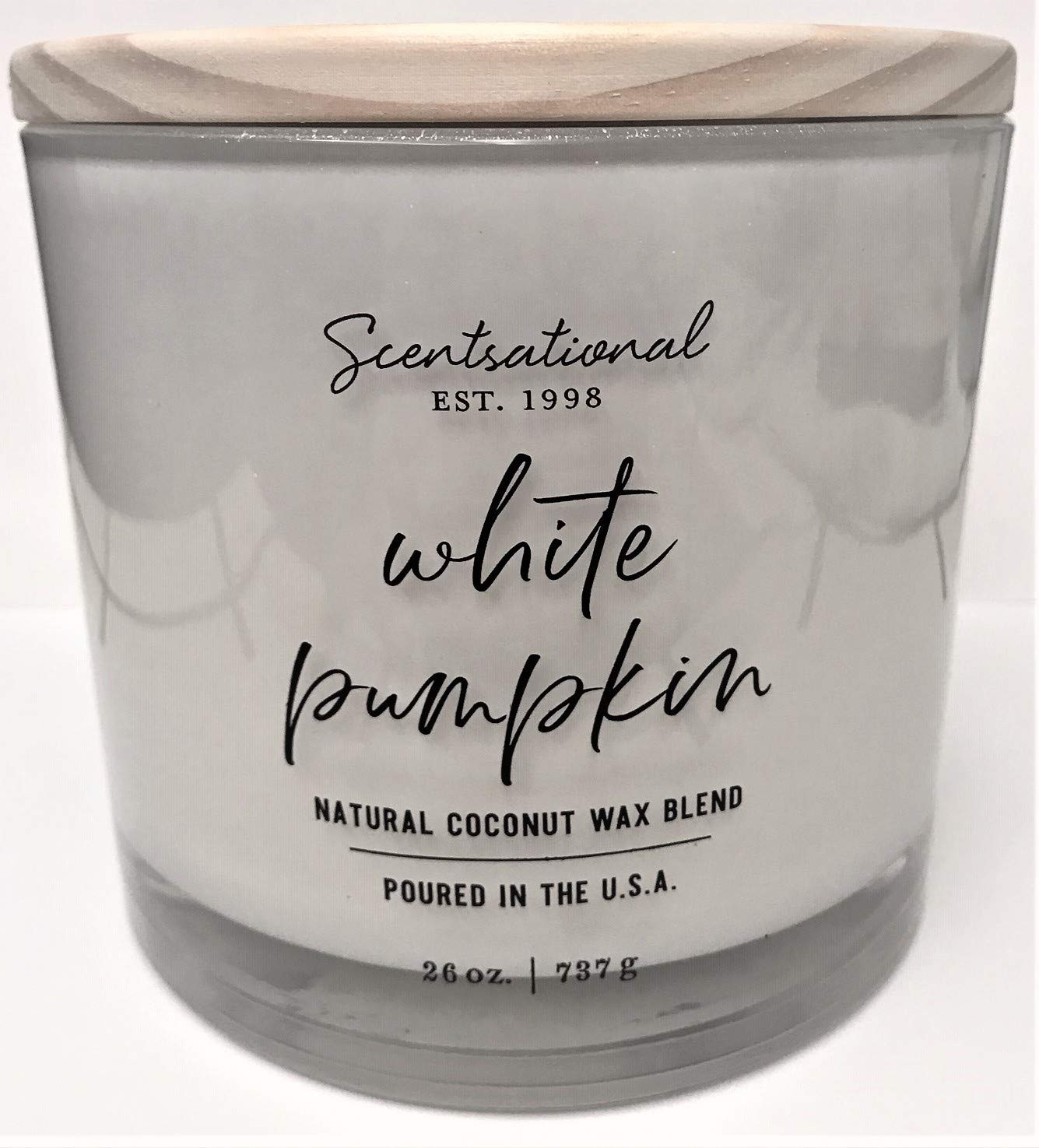 Natural Coconut + Beeswax Scented Candle White Pumpkin XL White Jar with Wooden Lid, 26 Oz. | Amazon (US)