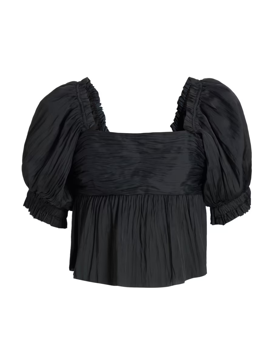 Puff-Sleeve Square-Neck Top | Saks Fifth Avenue