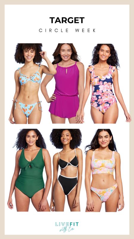 Make a splash with Target's Circle Week Sale! 🌊 Dive into an ocean of discounts on the cutest swimwear collection—there's a style for everyone. Whether you're all about floral patterns, vibrant solids, or chic designs, these swimsuits are perfect for soaking up the sun. Don't miss out on these waves of savings! #TargetStyle #SwimSale #SummerReady

#LTKxTarget #LTKsalealert #LTKswim