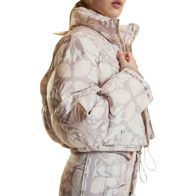 Cynthia Rowley | Puffer Jacket, Taupe Multi (Natural, Size Small) | Maisonette | Maisonette