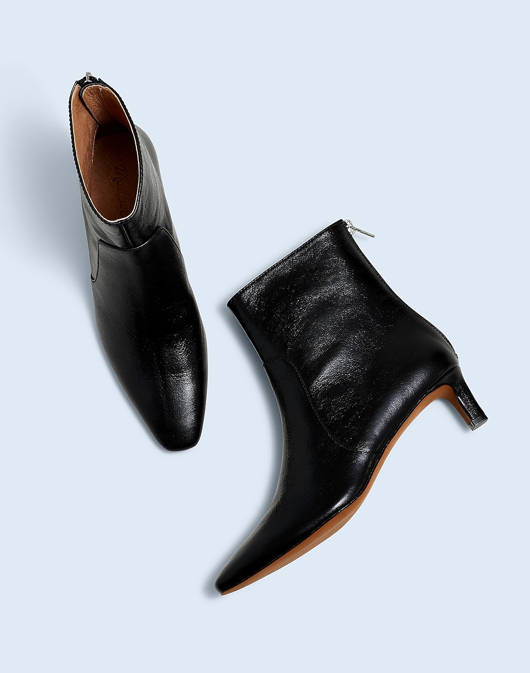 The Dimes Kitten-Heel Boot in Crinkle Leather | Madewell