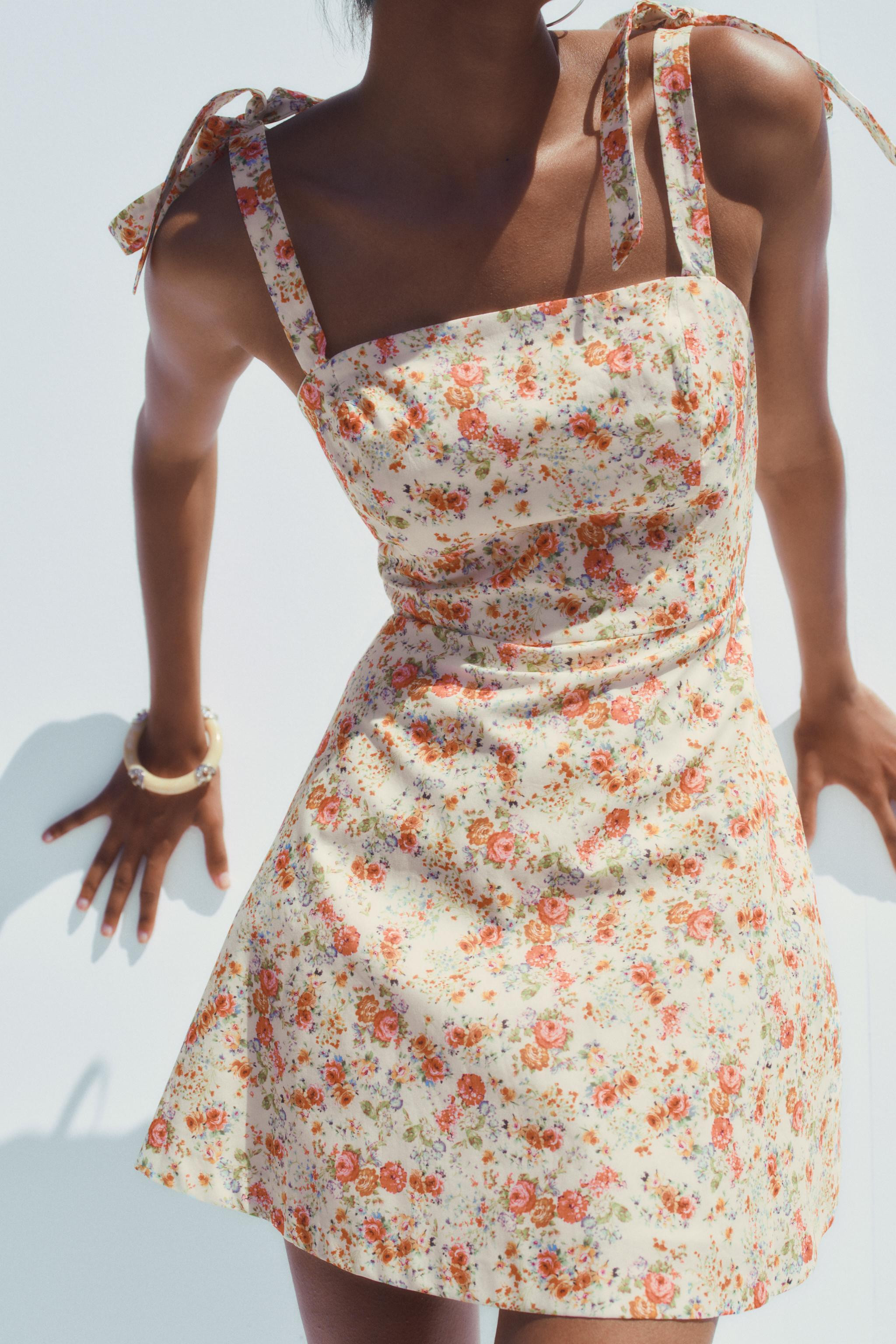 FLORAL TIE DRESS | Zara US