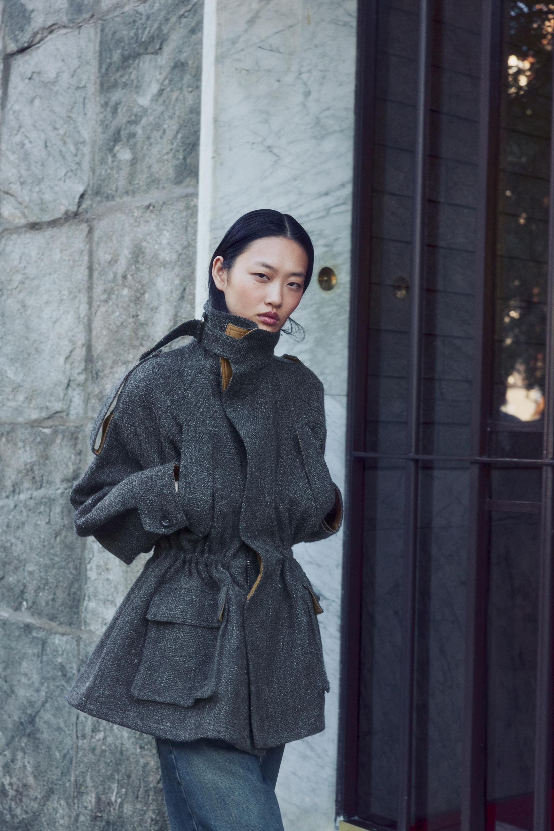 Zara - Zw Collection Combined Jacket - Grey - L - Woman | Zara UK
