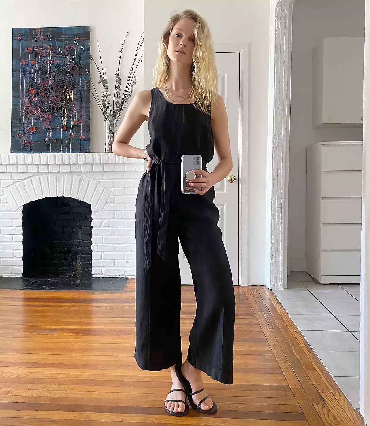 Linen Tie Waist Jumpsuit | Lou & Grey (US)