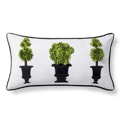 Topiary Outdoor Lumbar Pillow, Green | Grandin Road | Grandin Road