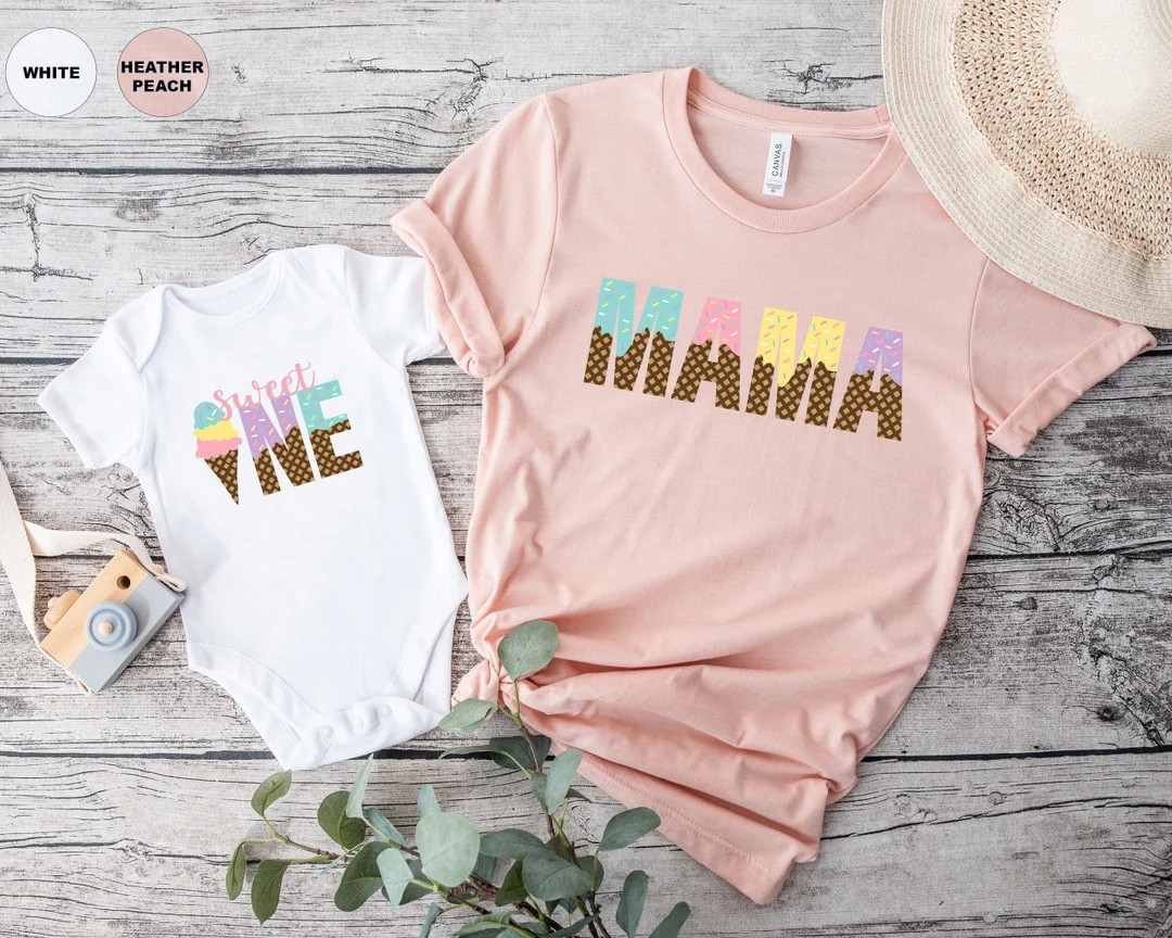 Ice Cream Birthday Shirt, Birthday Family Shirt, Ice Cream Shirt, Sweet One Shirt, Sweet Three Te... | Etsy (US)