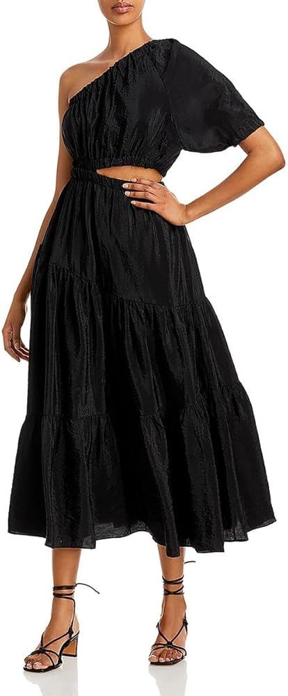 MOON RIVER Womens One-Shoulder Mid-Calf Midi Dress | Amazon (US)