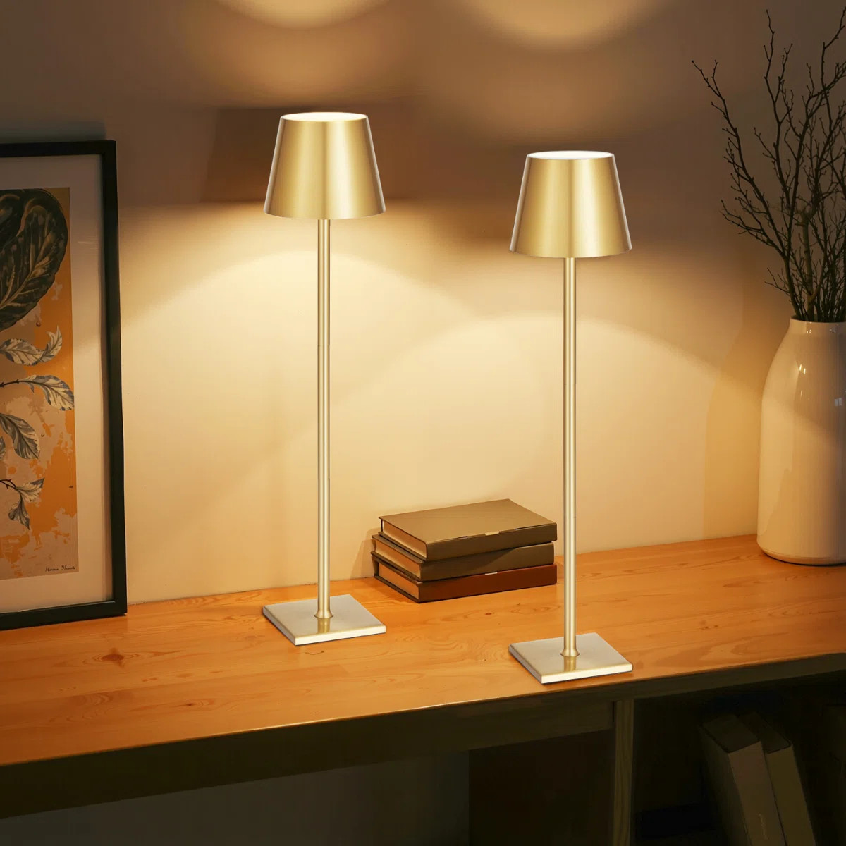 Cordless Table Lamp Rechargeable Battery Desk Lamp Adjustable Height  (Set of 2) | Wayfair North America