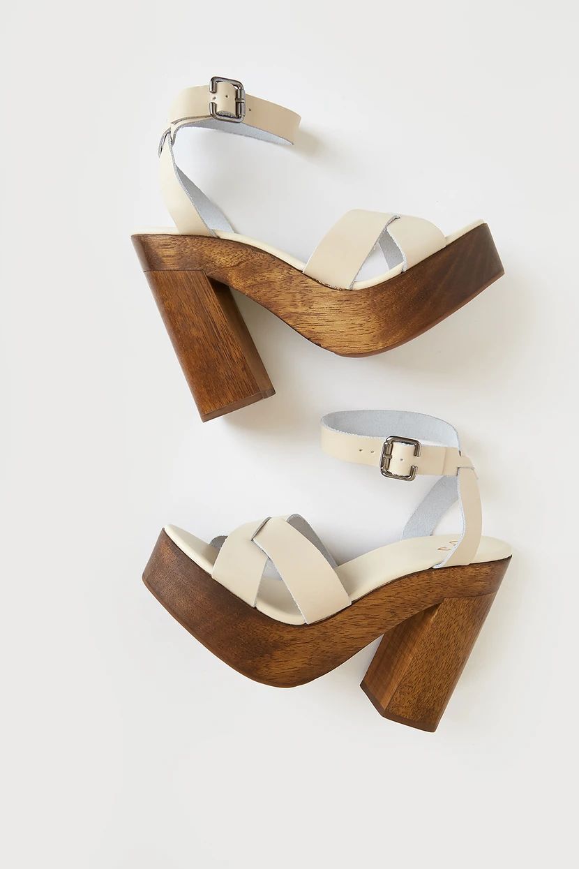 Laurel Off White Nappa Leather Platform Sandals | Lulus (US)