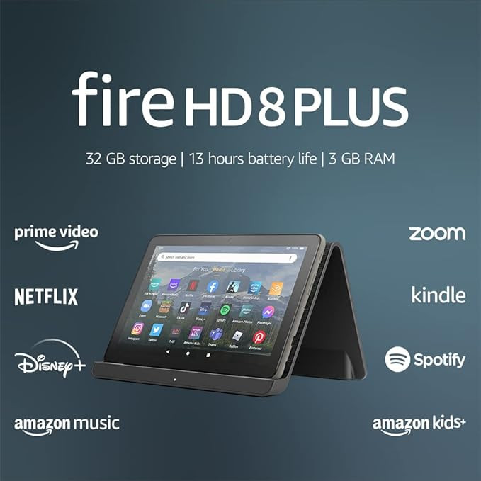 Amazon Fire HD 8 Plus tablet, 8” HD Display, 32 GB, 3GB RAM, 30% faster processor, and Made for... | Amazon (US)