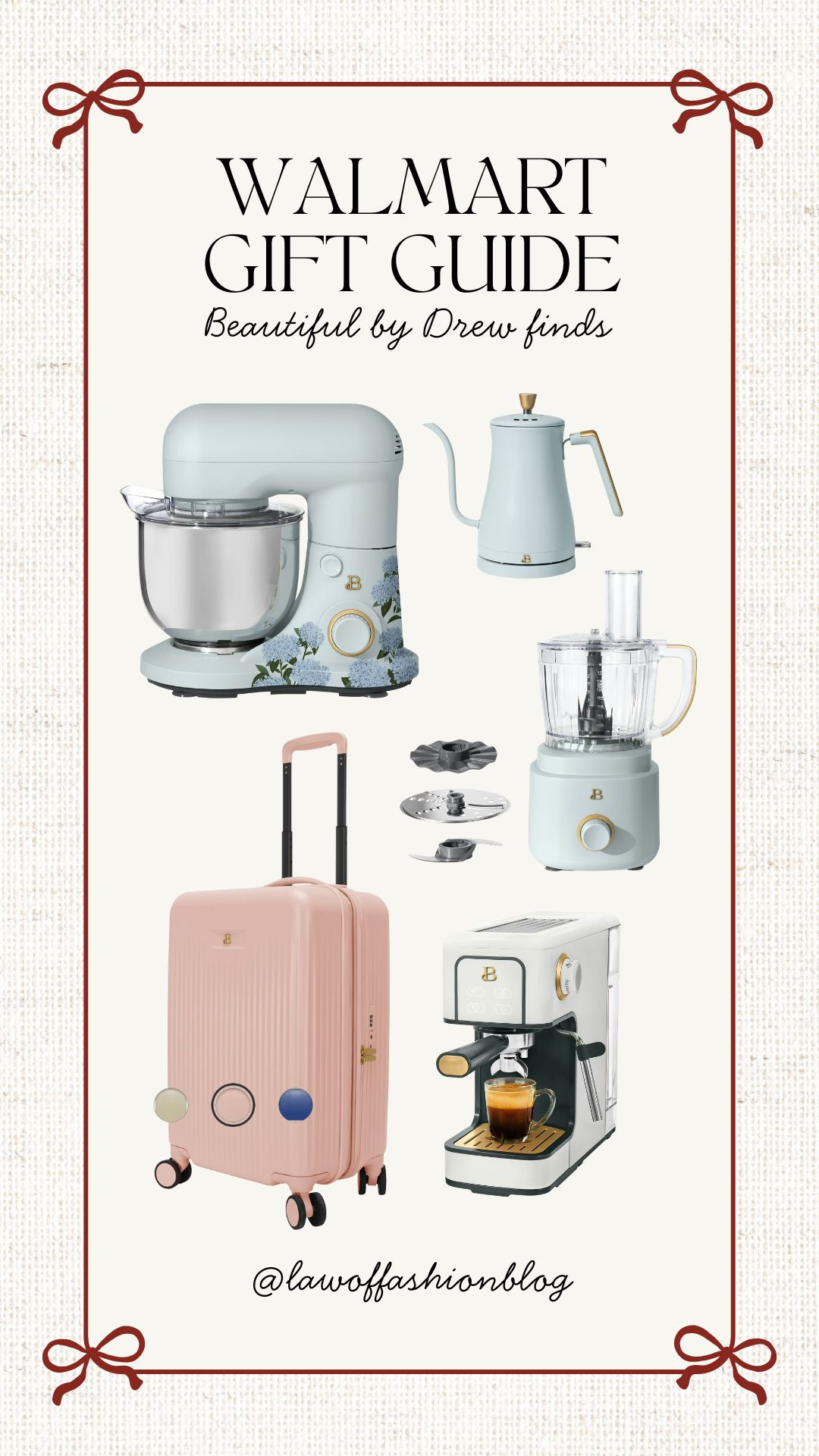 Walmart gift ideas 🎁 Kitchen appliances, mixer, tea kettle, luggage, espresso machine, Beautiful by Drew, gift ideas for her, Walmart finds. 

 #LTKGiftGuide #LTKHoliday #LTKFindsUnder100