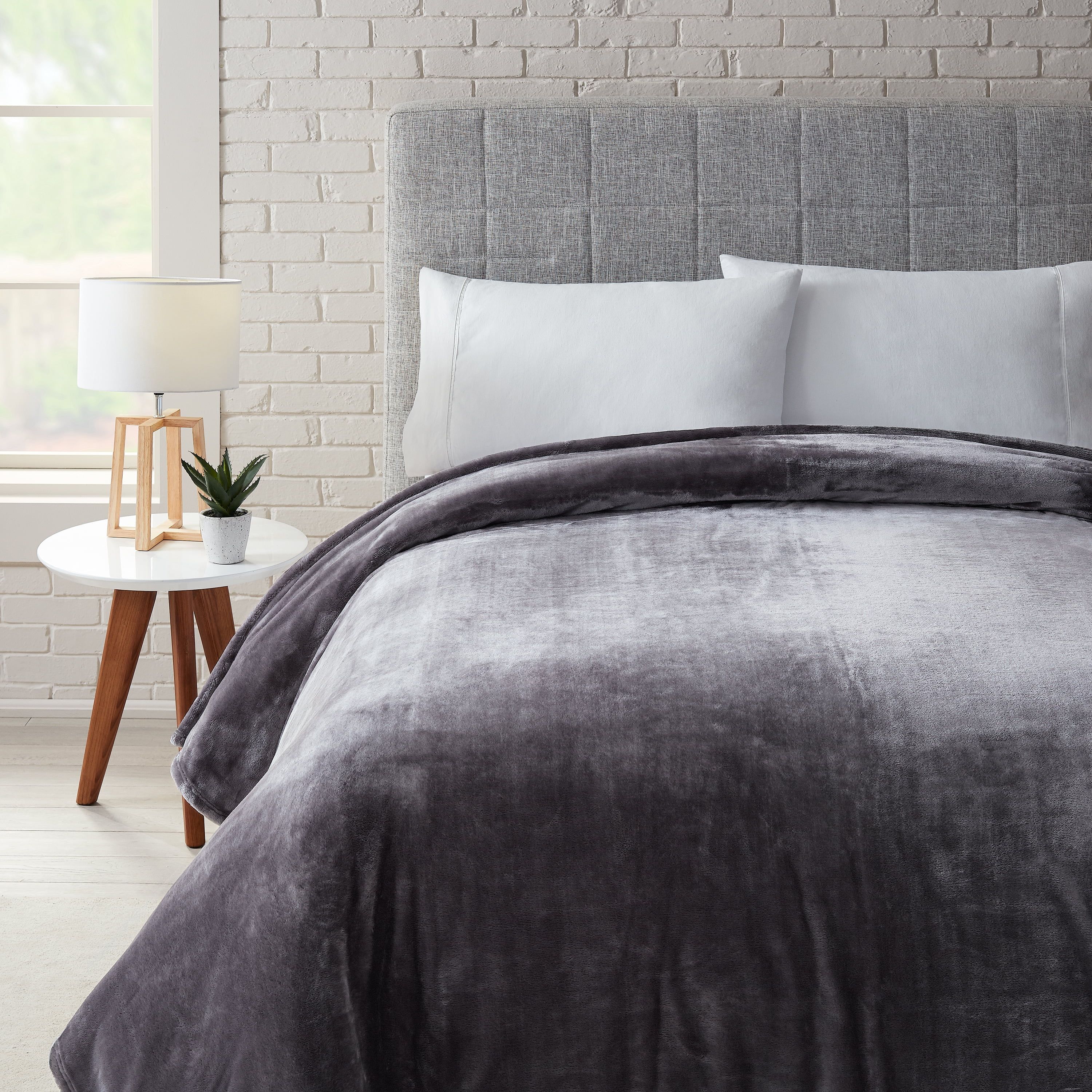Better Homes & Gardens Luxury Velvet Plush Blanket, Full/Queen, Gray | Walmart (US)