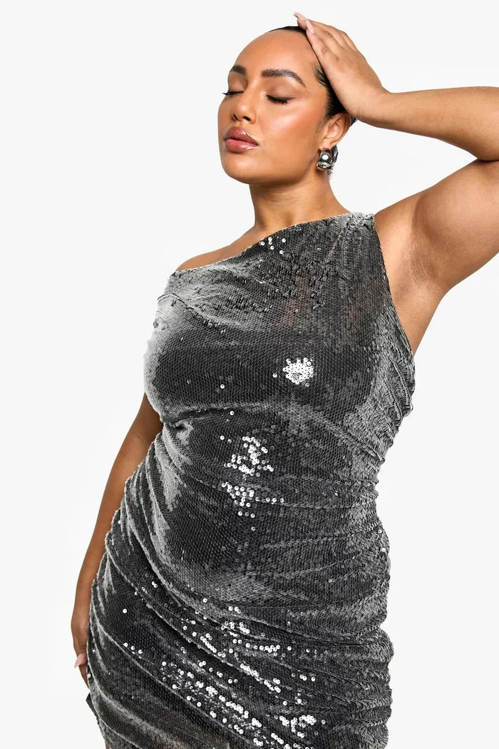 Plus Sequin Ruched Mini Dress | boohoo (US & Canada)