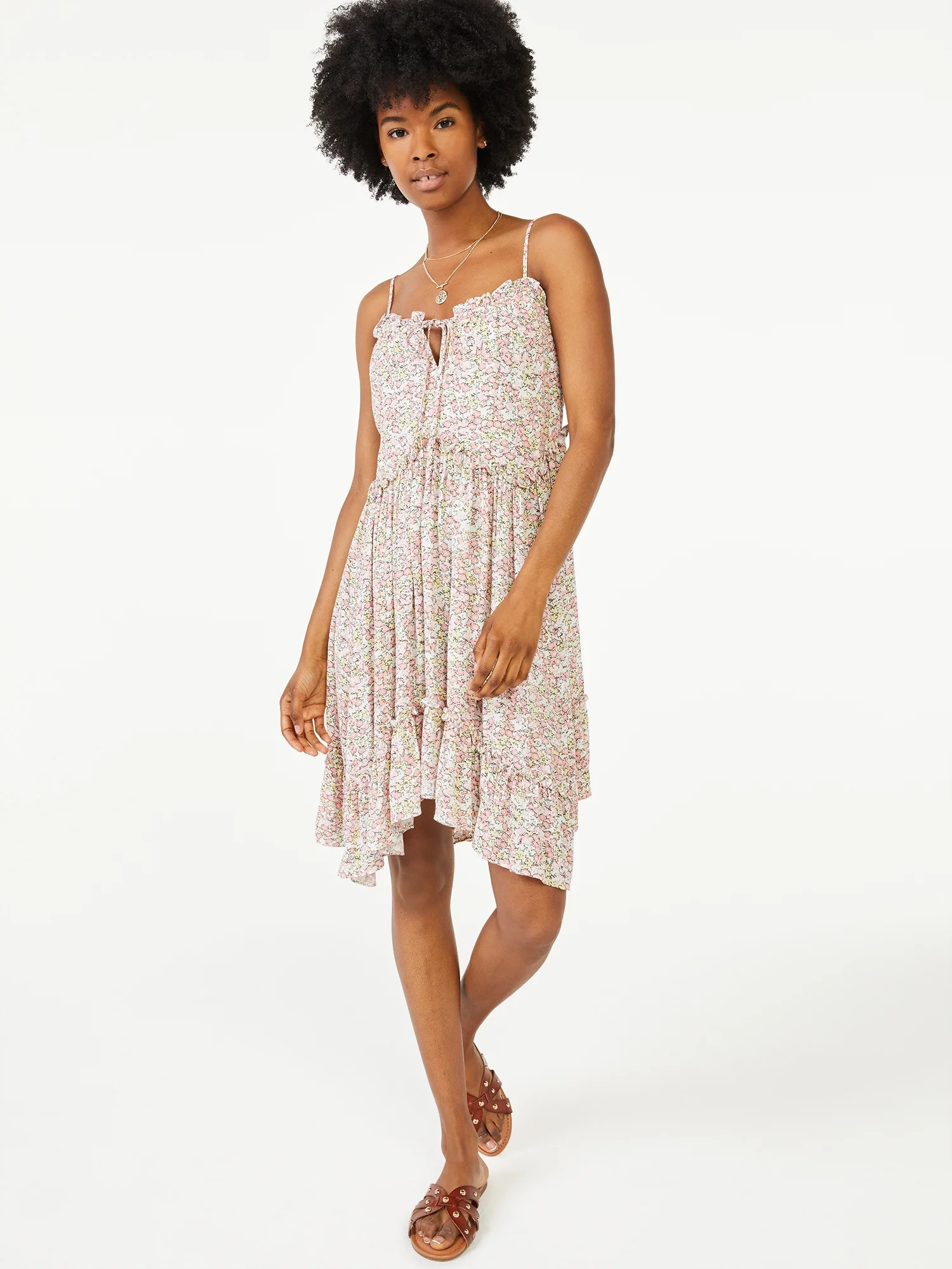 Scoop Women's Sleeveless Ruffle Hem Sundress | Walmart (US)
