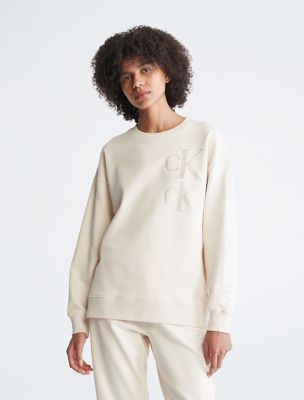 Stacked Monogram Logo Crewneck Sweatshirt | Calvin Klein | Calvin Klein (US)