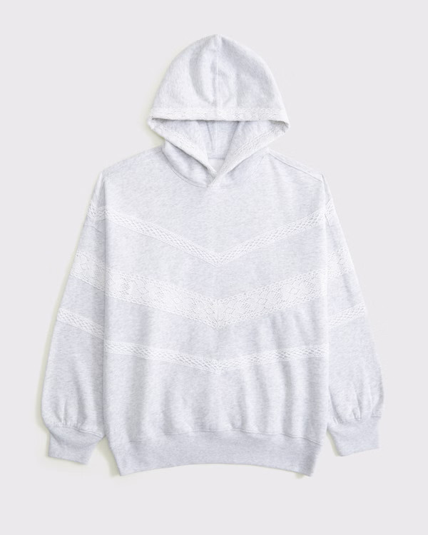 Lace-Trim Oversized Sunday Hoodie | Abercrombie & Fitch (US)