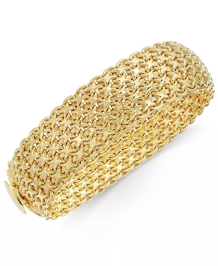 Wide Mesh Link & Chain Bracelet in 14k Gold | Macys (US)