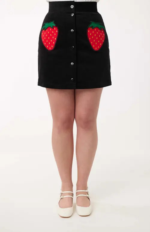 Smak Parlour Kitschy Shaped Pocket Match Game Mini Skirt in Black at Nordstrom, Size Small | Nordstrom