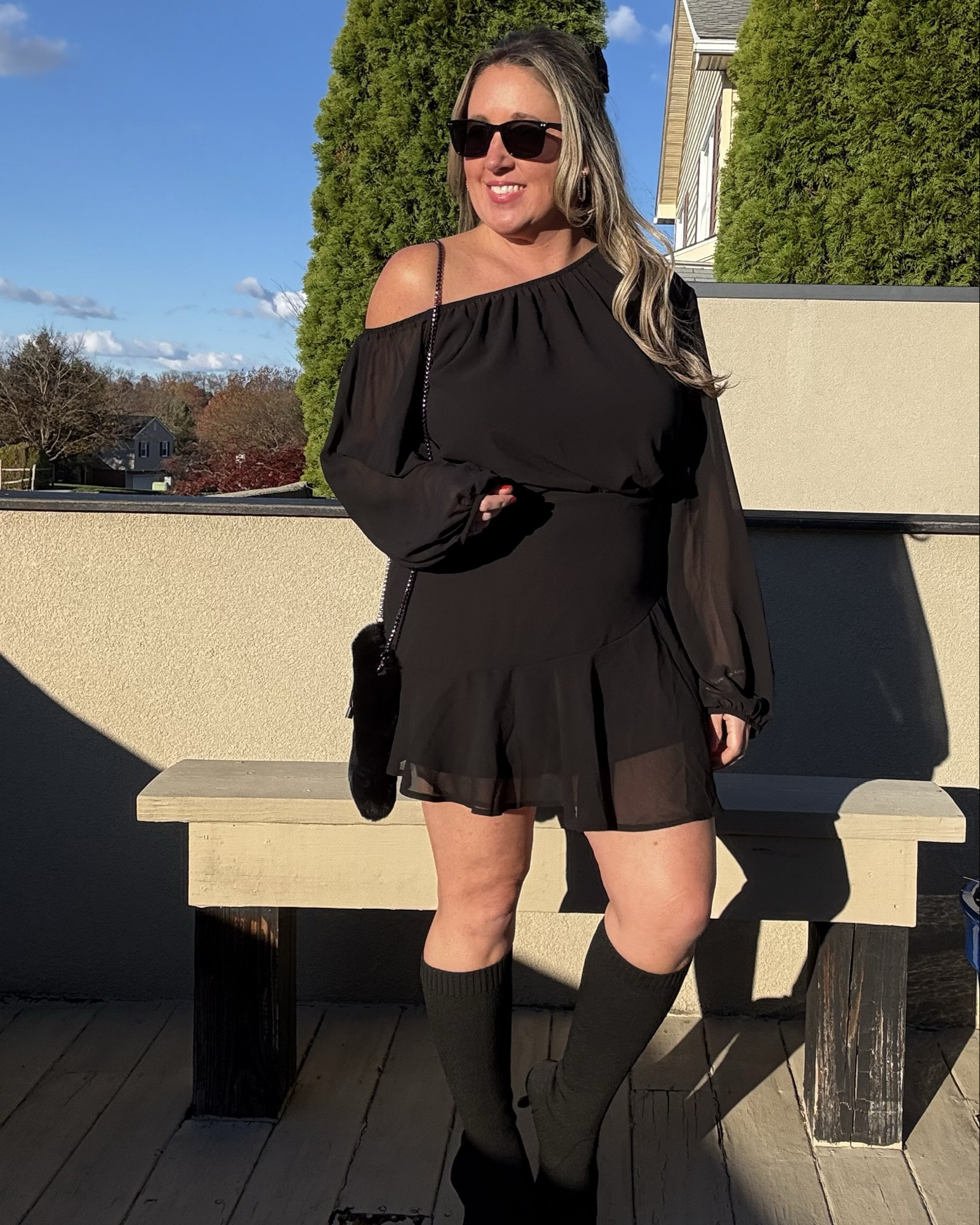 Chiffon Off The Shoulder Dress🖤

This is the perfect little party dress! Easy to wear and extremely flattering! Love the length paired with knee high boots 👢 

#LTKFindsUnder50 #LTKootd #LTKU