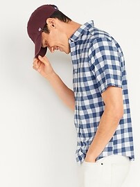 Gingham Built-In Flex Everyday Short-Sleeve Shirt for Men | Old Navy (US)