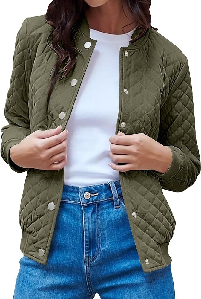 PRETTYGARDEN Womens Fall Fashion Jacket Long Sleeve Button Down Trendy Casual Outerwear Clothes W... | Amazon (US)