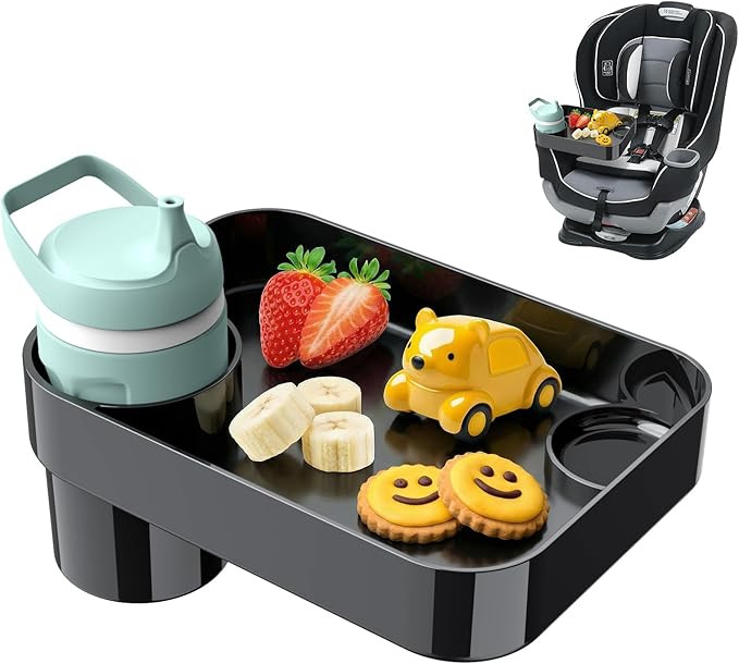 Amazon.com: DOKNAAM Car Seat Snack Tray for Toddlers - 3 Inch Cup Holder Fits Most Sippy Cups & S... | Amazon (US)