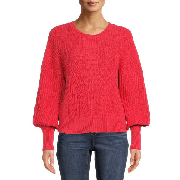Time and Tru Women's Mixed Rib Sweater | Walmart (US)