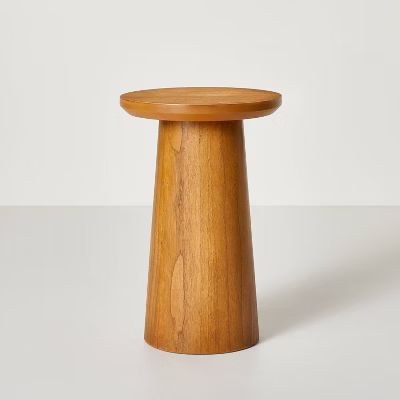 Wooden Round Pedestal Accent Drink Table - Hearth & Hand™ with Magnolia | Target