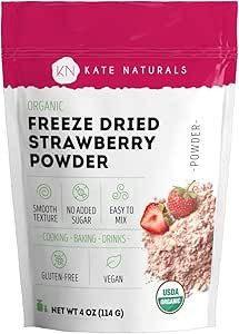 Kate Naturals Organic Freeze Dried Strawberry Powder for Baking, Camping, Flavoring (4oz). 100% N... | Amazon (US)