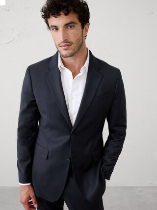 Tailored-Fit Luxe Wool-Blend Suit Jacket | Banana Republic Factory
