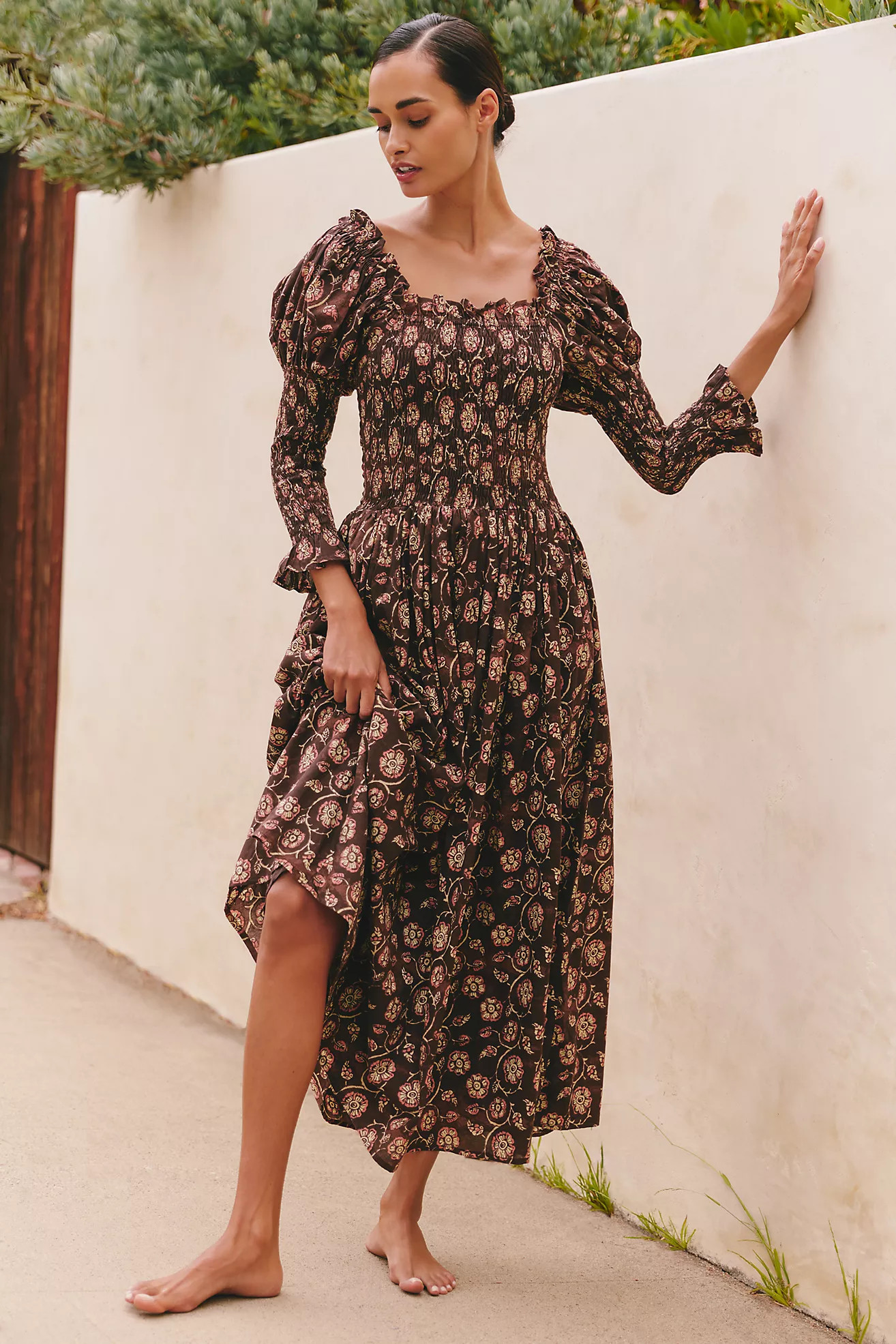 Ro's Garden Jocelyn Puff-Sleeve Maxi Dress | Anthropologie (US)