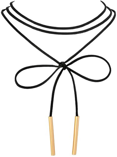 Sacina Black Long Rope Chain Black Choker Necklace for Women, Boho Hippie Gothic Choker, Christmas Jewelry Gift for Women | Amazon (US)