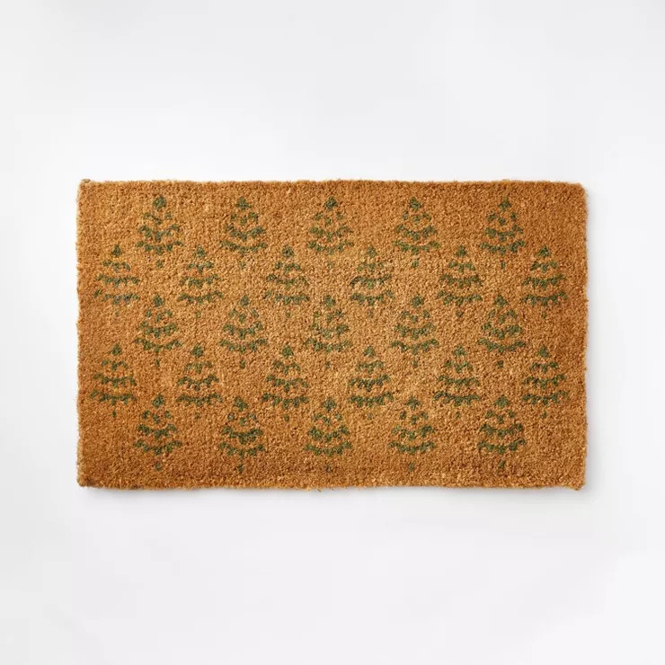 1'6"x2'6" Trees Coir Harvest Doormat Black/Green - Threshold™ designed with... | Target