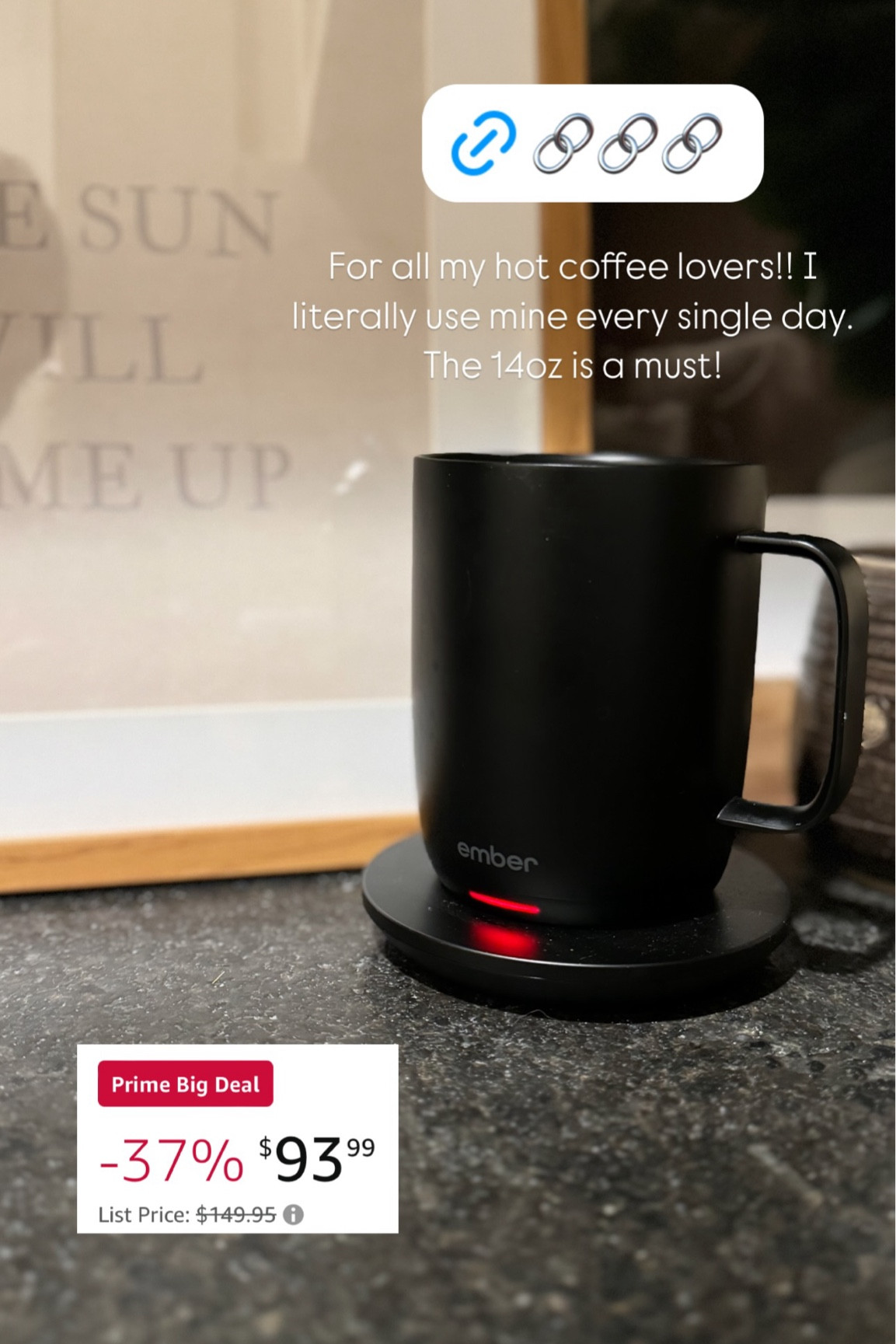 For all my hot coffee lovers!! I literally use mine every single day. 
The 14oz is a must!