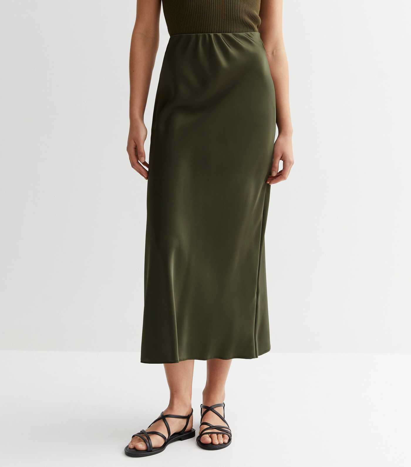 Olive Satin Bias Cut Midi Skirt
						
						Add to Saved Items
						Remove from Saved Items | New Look (UK)