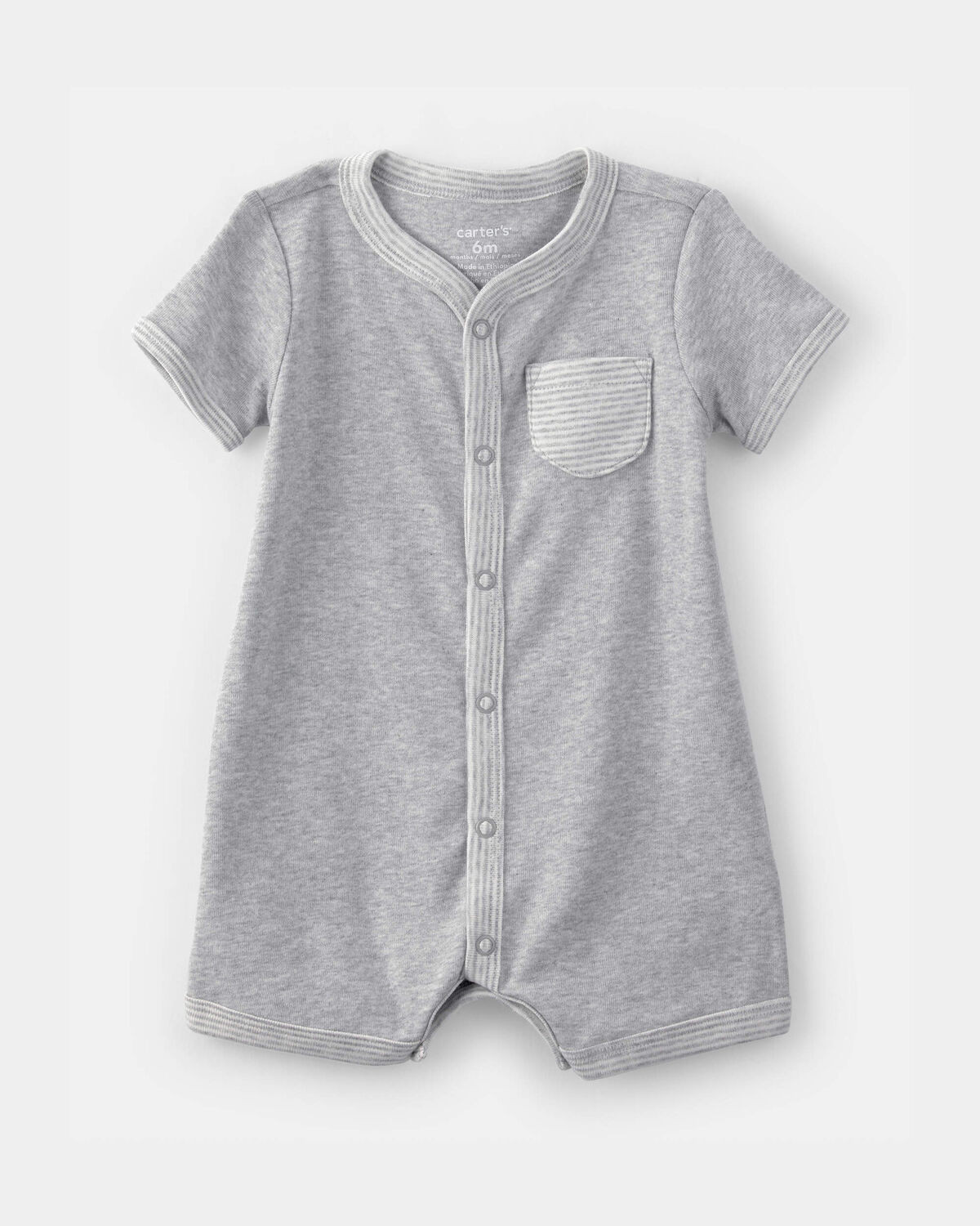 Baby Boy  Short-Sleeve Romper - Grey | Carter's Inc