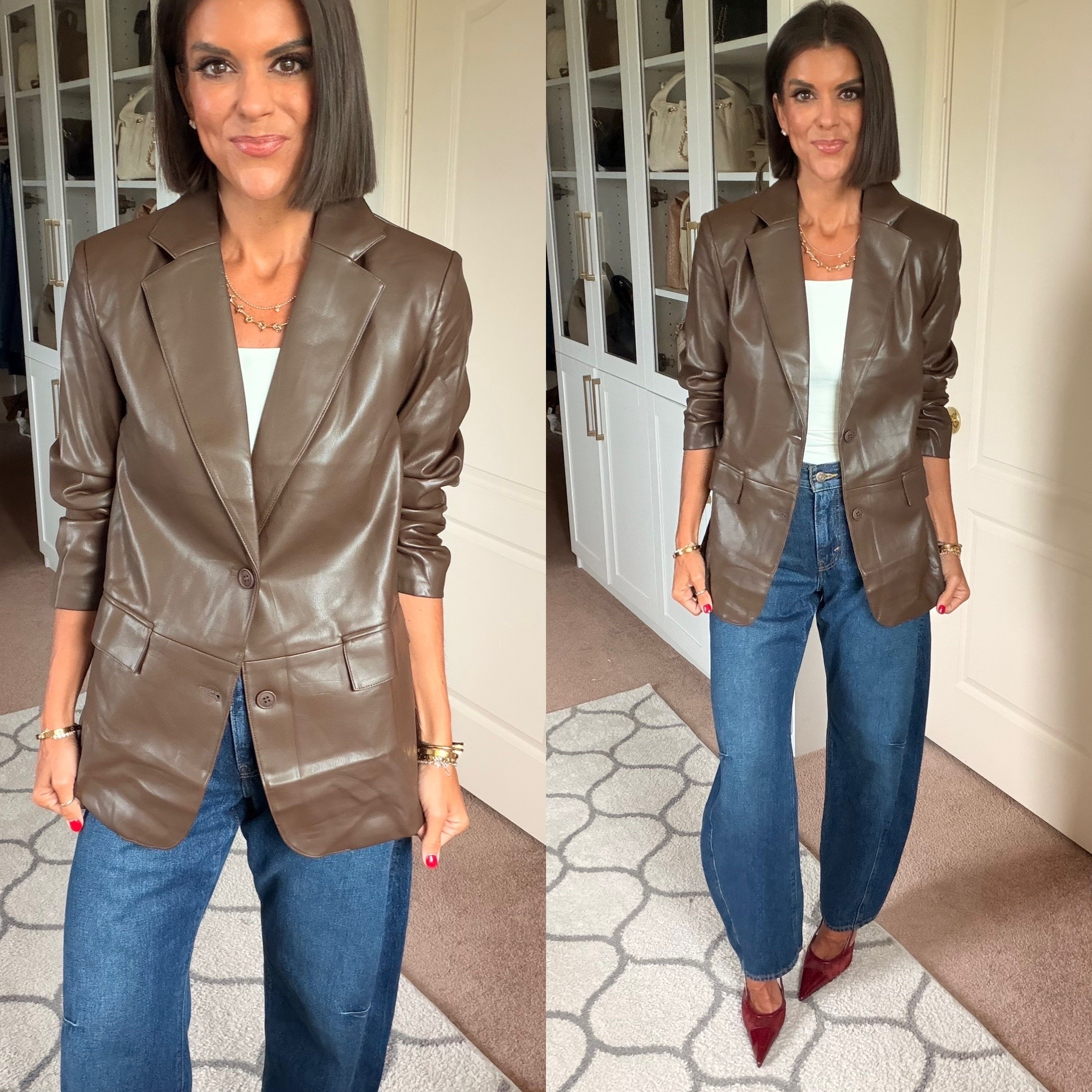 Size small in blazer size 24 in jeans

#LTKootd #LTKdayinmylife #LTKmomlife