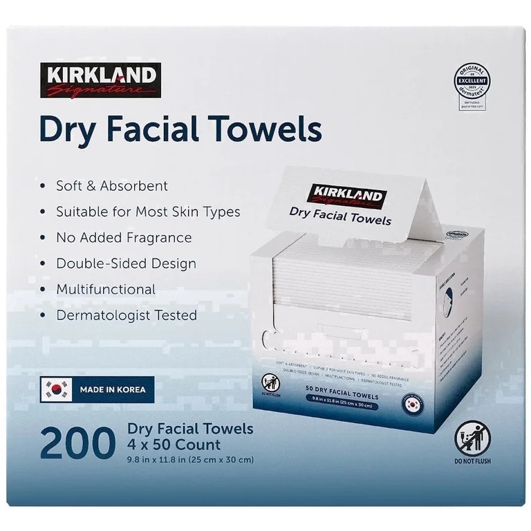 Kirkland Signature Daily Dry Facial Towels, 200 Count | Walmart (US)