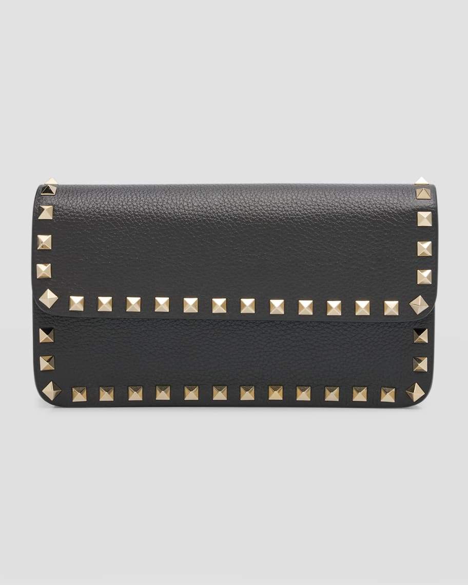 Valentino Garavani Rockstud Leather Wallet on Chain | Neiman Marcus