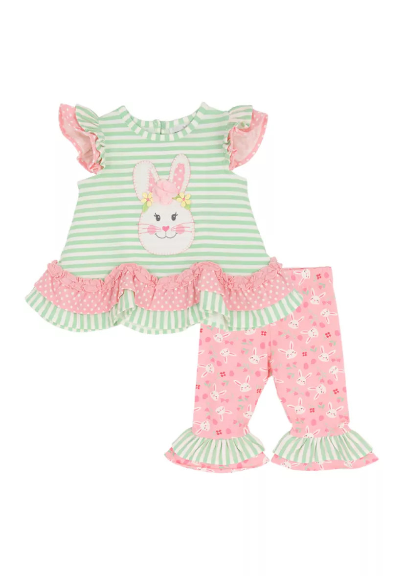 Baby Girls Bunny Ear Shirt and Leggings Set | Belk