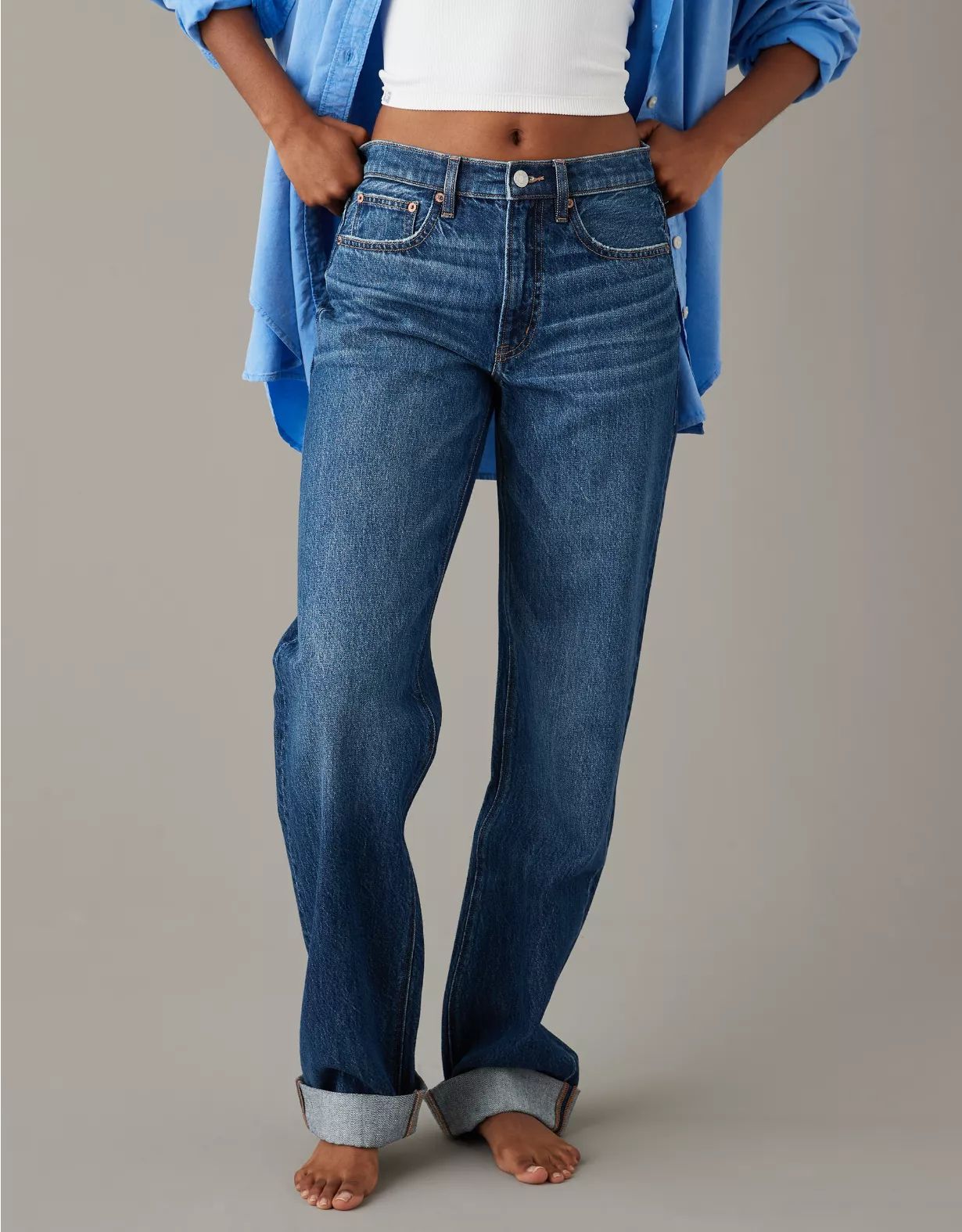 AE Low-Rise Baggy Straight Jean | American Eagle Outfitters (US & CA)