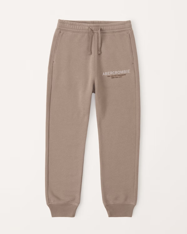 boys embroidered logo joggers | boys bottoms | Abercrombie.com | Abercrombie & Fitch (US)