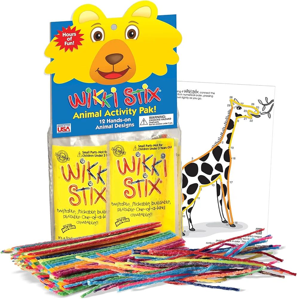 WIKKI STIX Animal Activity Pak - Features 12 Zoo Animals with Hands-on Activity and Fun Fact on E... | Amazon (US)