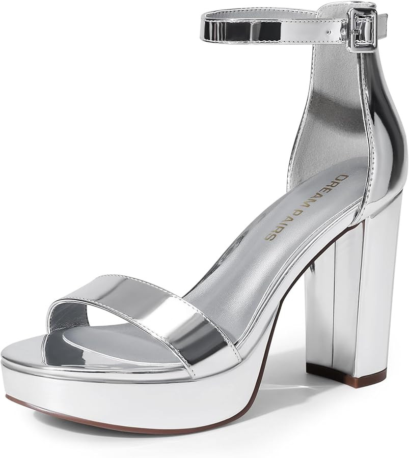 DREAM PAIRS Women's Platform Chunky High Heeled Sandals Open Toe Block Heels Ankle Strap Dress Sh... | Amazon (US)