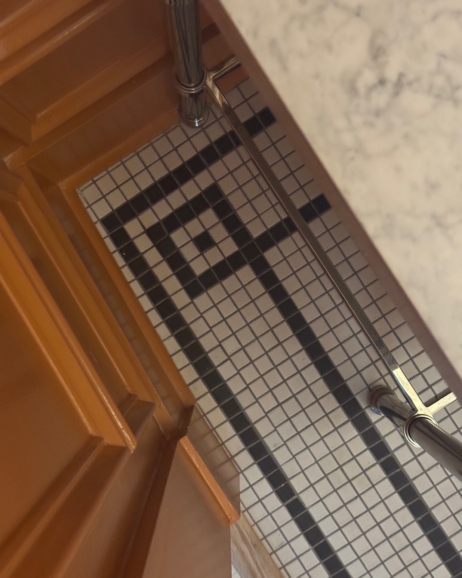 One of my favorite details in this bathroom.

We started with simple one by one mosaic sheets, and use them to create a custom border detail around the room. We used them in the colors black/ebony + arctic white.

A small design decision that completely changed the field of the space. Sometimes the smartest investment isn’t spending more- it’s using materials more intentionally. ￼

#LTKmorningroutine #LTKHome #LTKmomlife