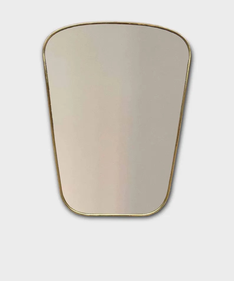 Unlacquered Brass Wall Mirror - Modern Minimalist Style - Etsy | Etsy (Global)