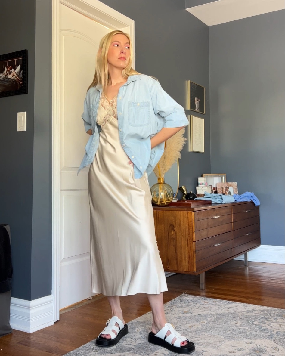 Shoes are the Patty Fisherman Sandals from Charlotte Stone