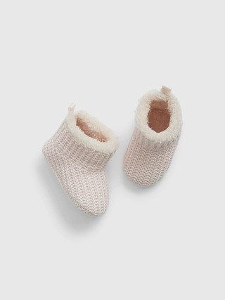 Baby Sherpa-Lined Sweater Booties | Gap (US)