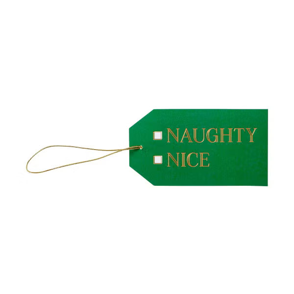 Caspari Naughty & Nice Gift Tags Pkg/4 | The Container Store