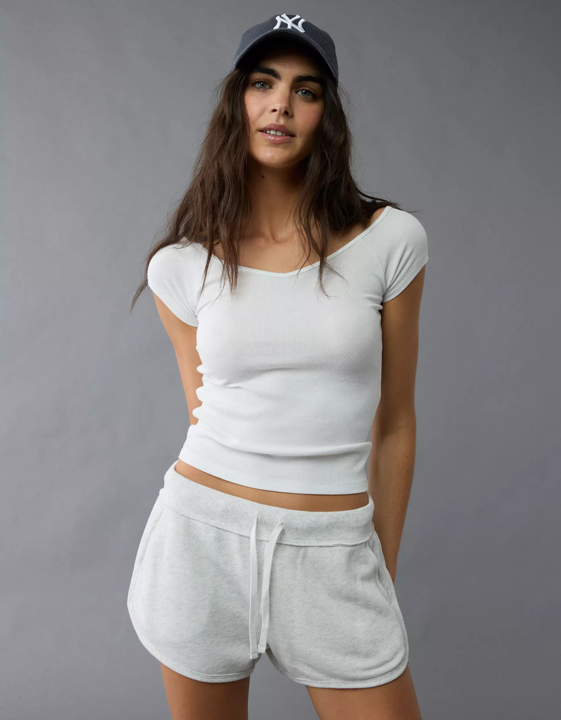 AE Saltwash V-Neck Baby Tee | American Eagle Outfitters (US & CA)